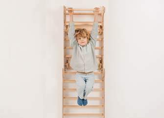 6in1 Wooden Swedish Wall / Climbing ladder for Children + Swing Set + Slide Board
