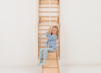 6in1 Wooden Swedish Wall / Climbing ladder for Children + Swing Set + Slide Board