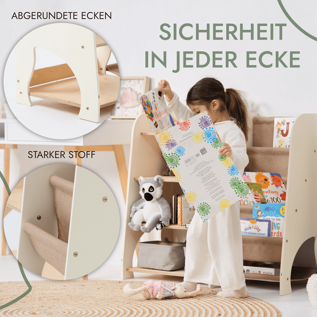 2in1 Montessori - Regal für Bücher und Spielzeug - Goodevas Deutschland