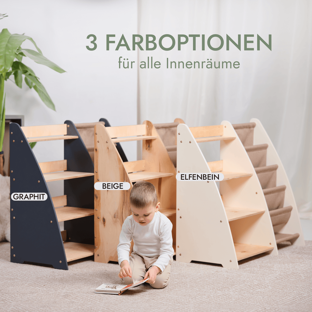 2in1 Montessori - Regal für Kleinkinder – Bücher & Spielzeug - Goodevas Deutschland