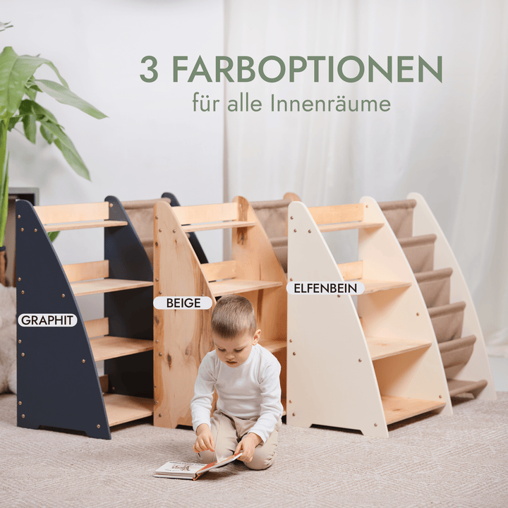2in1 Montessori - Regal für Kleinkinder – Bücher & Spielzeug - Goodevas Deutschland