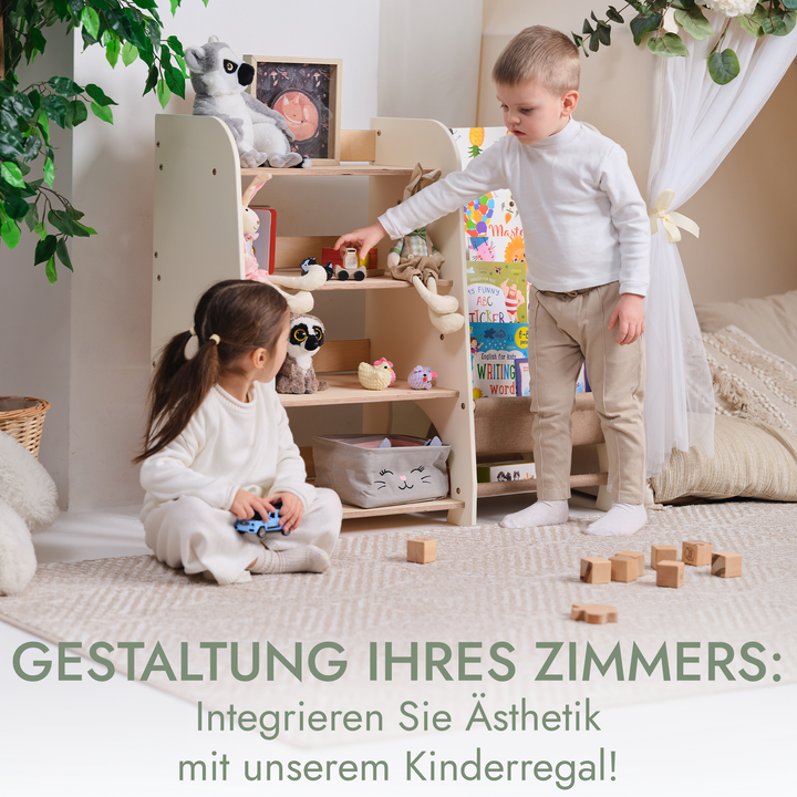 2in1 Montessori-Regal für Bücher und Spielzeug