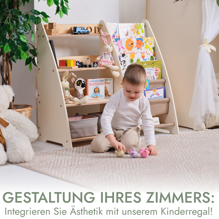 2in1 Montessori-Regal für Kleinkinder – Bücher & Spielzeug