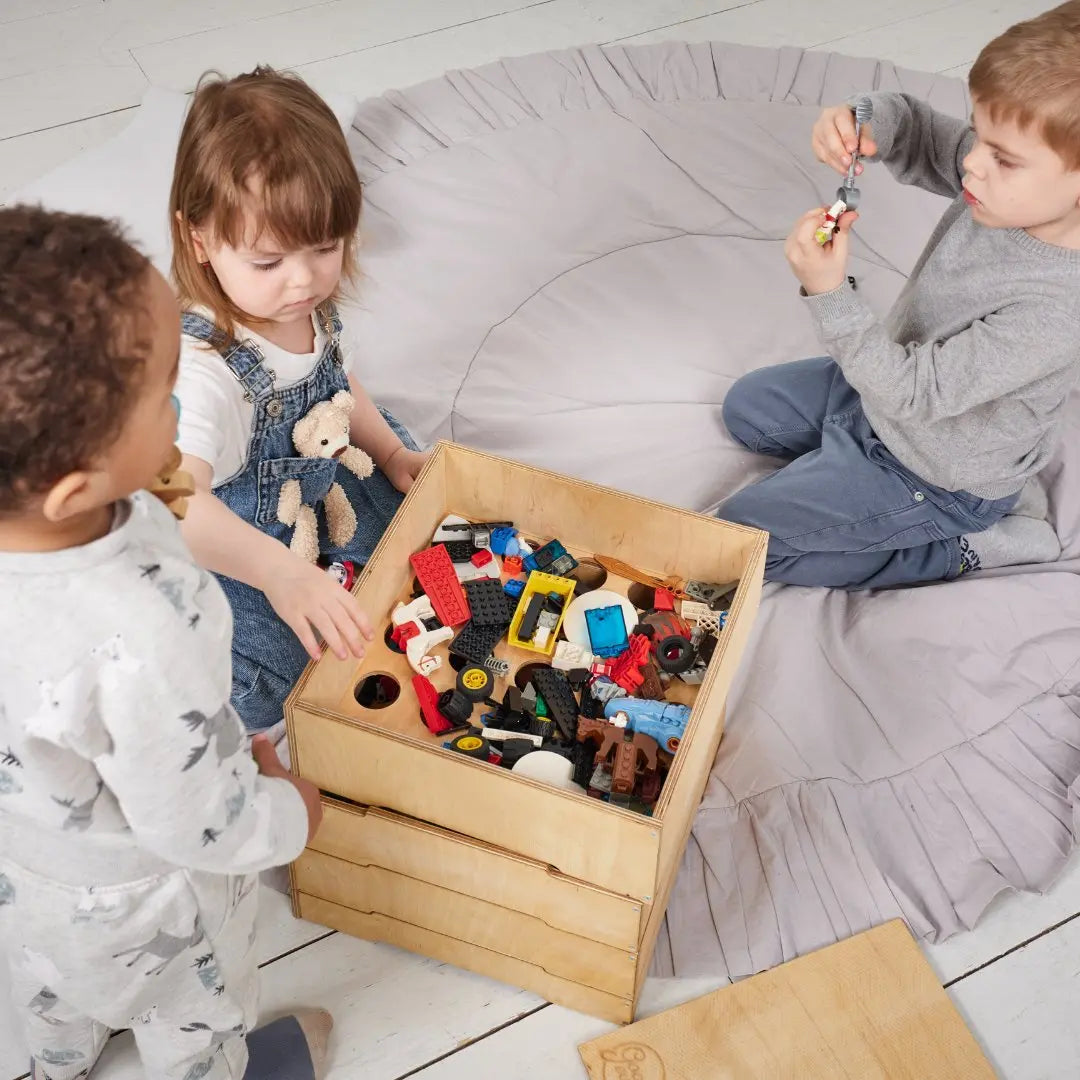 3in1 Montessori Shelves Set: Bookshelf + Toy Shelf + Lego sorter - Goodevas