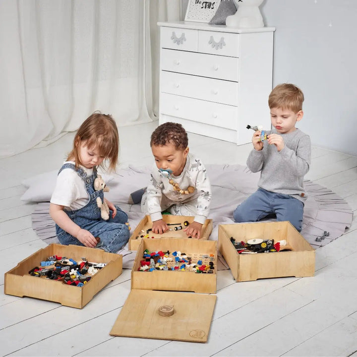 3in1 Montessori Shelves Set: Bookshelf + Toy Shelf + Lego sorter - Goodevas