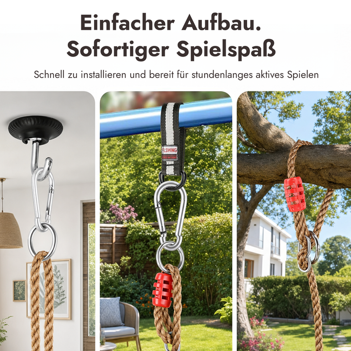 2in1 Schaukel-Set: Trapez + Turnringe