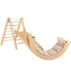 4in1 Montessori Klettergerüst Set: Kletterdreieck mit Rutsche, Kletterbogen mit Kissen, für Kinder 1-7 Jahre – Beige