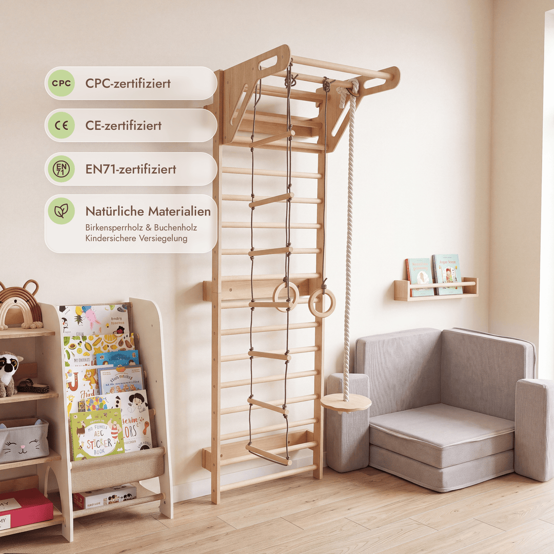 5-in-1 Sprossenwand fürs Kinderzimmer & 3in1 Kinderschaukel-Set - Goodevas DE