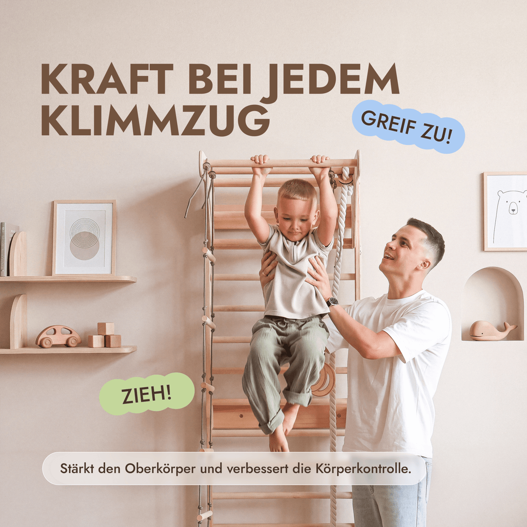 5-in-1 Sprossenwand fürs Kinderzimmer & 3in1 Kinderschaukel-Set - Goodevas DE