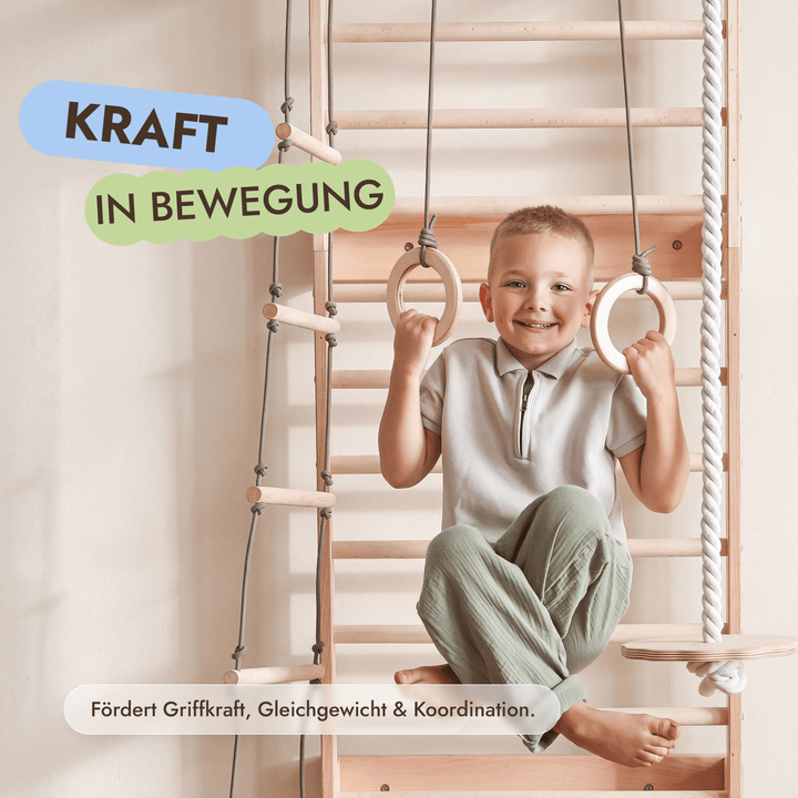 5-in-1 Sprossenwand fürs Kinderzimmer & 3in1 Kinderschaukel-Set - Goodevas DE
