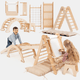 6in1 Montessori Climbing Set: Triangle Ladder + Arch/Rocker + Slide/Ramp + Net + Cushion + Art Addition
