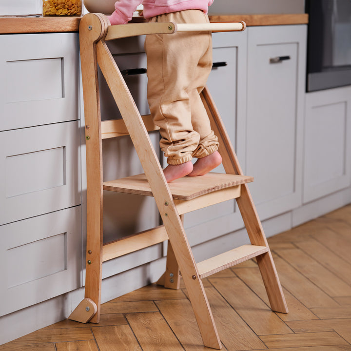 Lernturm: Faltbarer Hocker für Kleinkinder - Beige