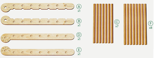 Set aus drei Schaukeln