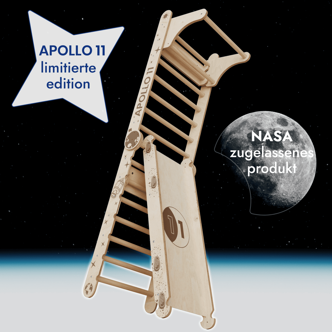 Apollo Schwedische Wand / Kletterleiter für kleine Astronauten + Mondschaukel - Set + Rutschbrett - Goodevas Deutschland