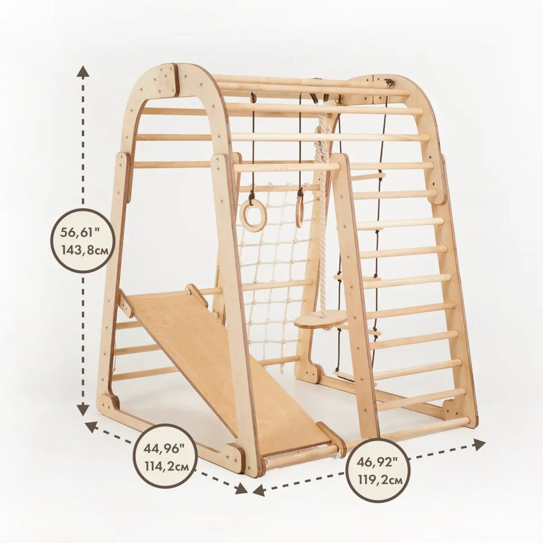 Indoor Playground for Toddlers - 7in1 Playground + Swings Set + Slide Board + Art Set - Goodevas