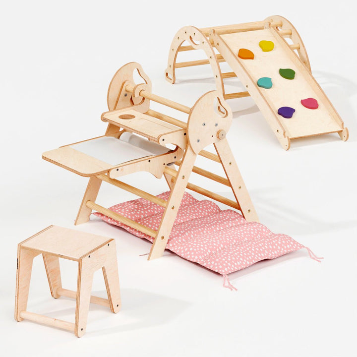 Montessori 4in1 Kletterdreieck für Babys: Pikler - Dreieck, Kletterbogen, Rutschbrett und Kissen für Kleinkinder (1–3 Jahre) - Goodevas Deutschland