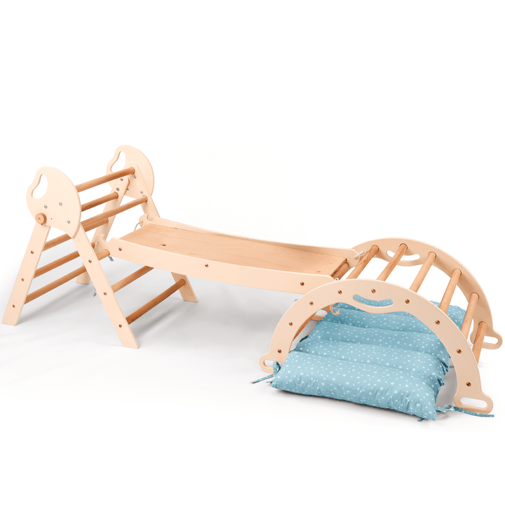 Montessori 4in1 Kletterdreieck für Babys: Pikler - Dreieck, Kletterbogen, Rutschbrett und Kissen für Kleinkinder (1–3 Jahre) - Goodevas Deutschland