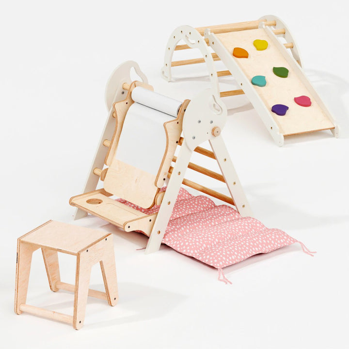 Montessori 4in1 Kletterdreieck für Babys: Pikler - Dreieck, Kletterbogen, Rutschbrett und Kissen für Kleinkinder (1–3 Jahre) - Goodevas Deutschland