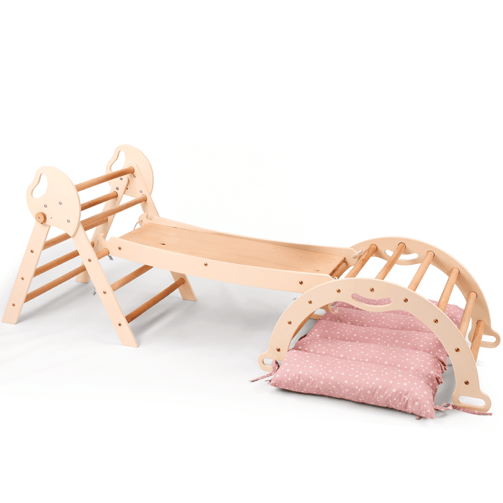 Montessori 4in1 Kletterdreieck für Babys: Pikler - Dreieck, Kletterbogen, Rutschbrett und Kissen für Kleinkinder (1–3 Jahre) - Goodevas Deutschland