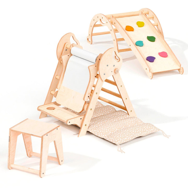 Montessori 4in1 Kletterdreieck für Babys: Pikler - Dreieck, Kletterbogen, Rutschbrett und Kissen für Kleinkinder (1–3 Jahre) - Goodevas Deutschland