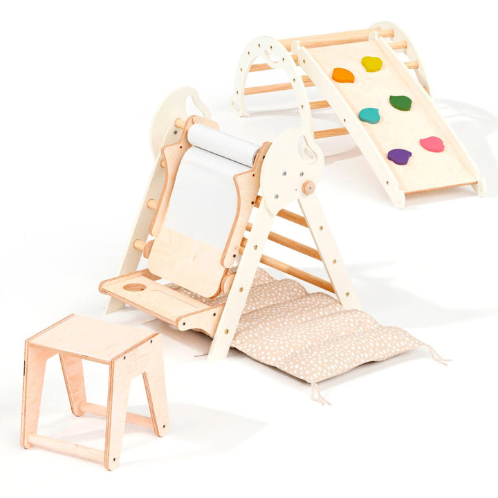 Montessori 4in1 Kletterdreieck für Babys: Pikler - Dreieck, Kletterbogen, Rutschbrett und Kissen für Kleinkinder (1–3 Jahre) - Goodevas Deutschland