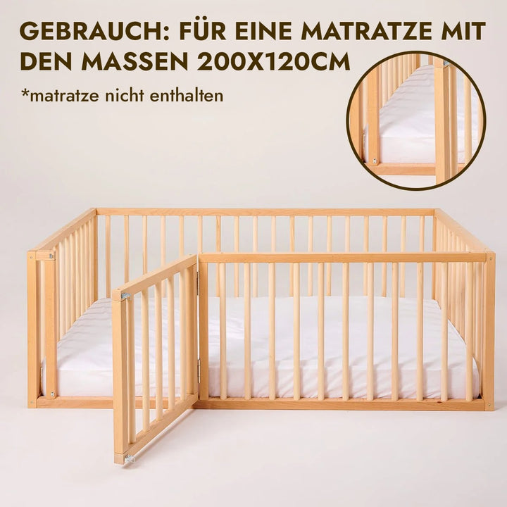 Montessori Bed For Kids and Toddlers from 6 month (EU Size 200x120 cm) - Goodevas