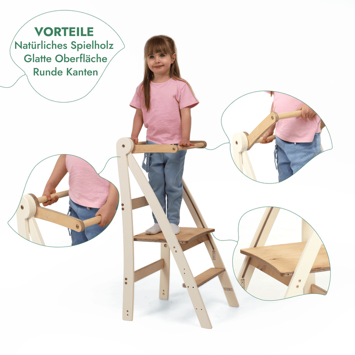 Montessori Lernturm - Höhenverstellbarer Kinderstuhl - Goodevas DE