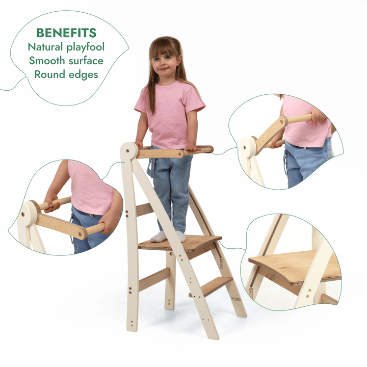 Montessori Lernturm - Höhenverstellbarer Kinderstuhl - Goodevas Deutschland