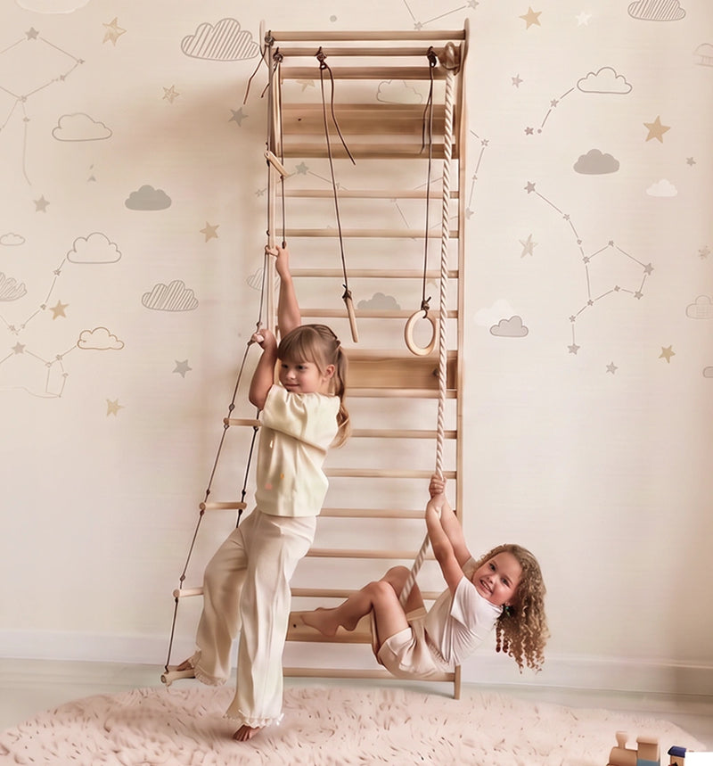 5-in-1 Kletterwand fürs Kinderzimmer & 3in1 Kinderschaukel-Set