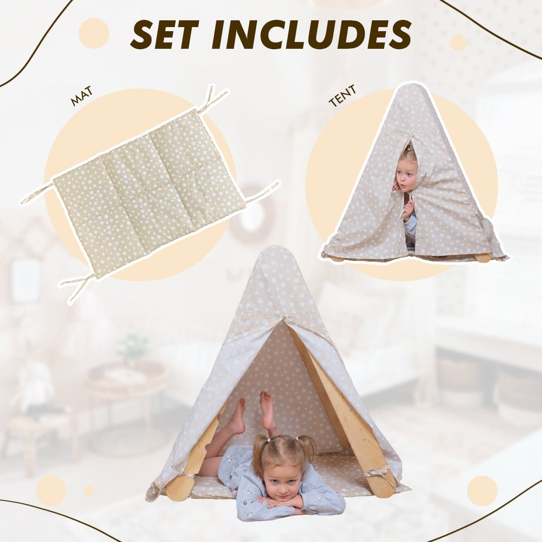 Play Tent Cover with Mat for Climbing Triangle Ladder - Goodevas