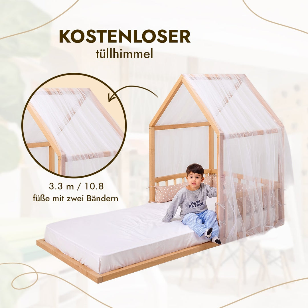 Small House Bed For Kids and Toddlers from 2 y.o. (EU Size 190x90 cm) - Goodevas