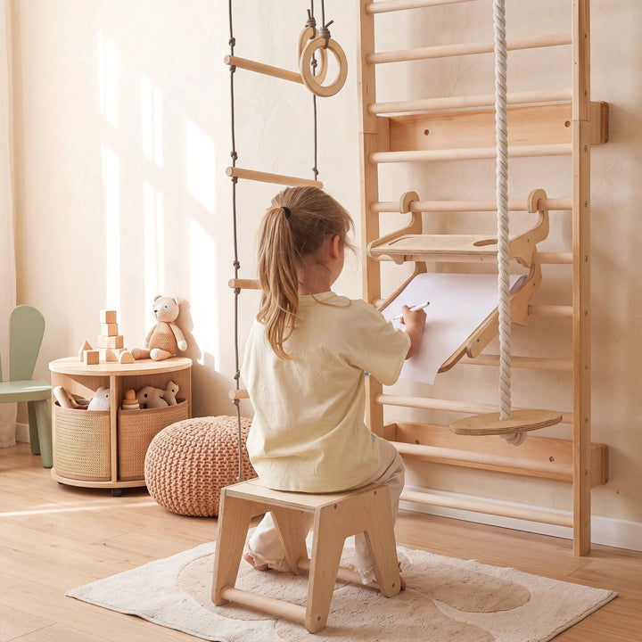Staffelei mit Kinderstuhl – Perfekt für Indoor Klettergerüst - Goodevas DE