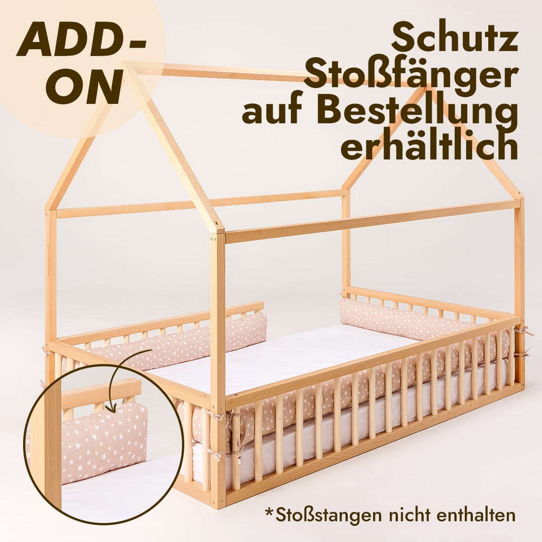 Twin Size Montessori House Bed for Kids with Fence (200х120 cm) - Goodevas