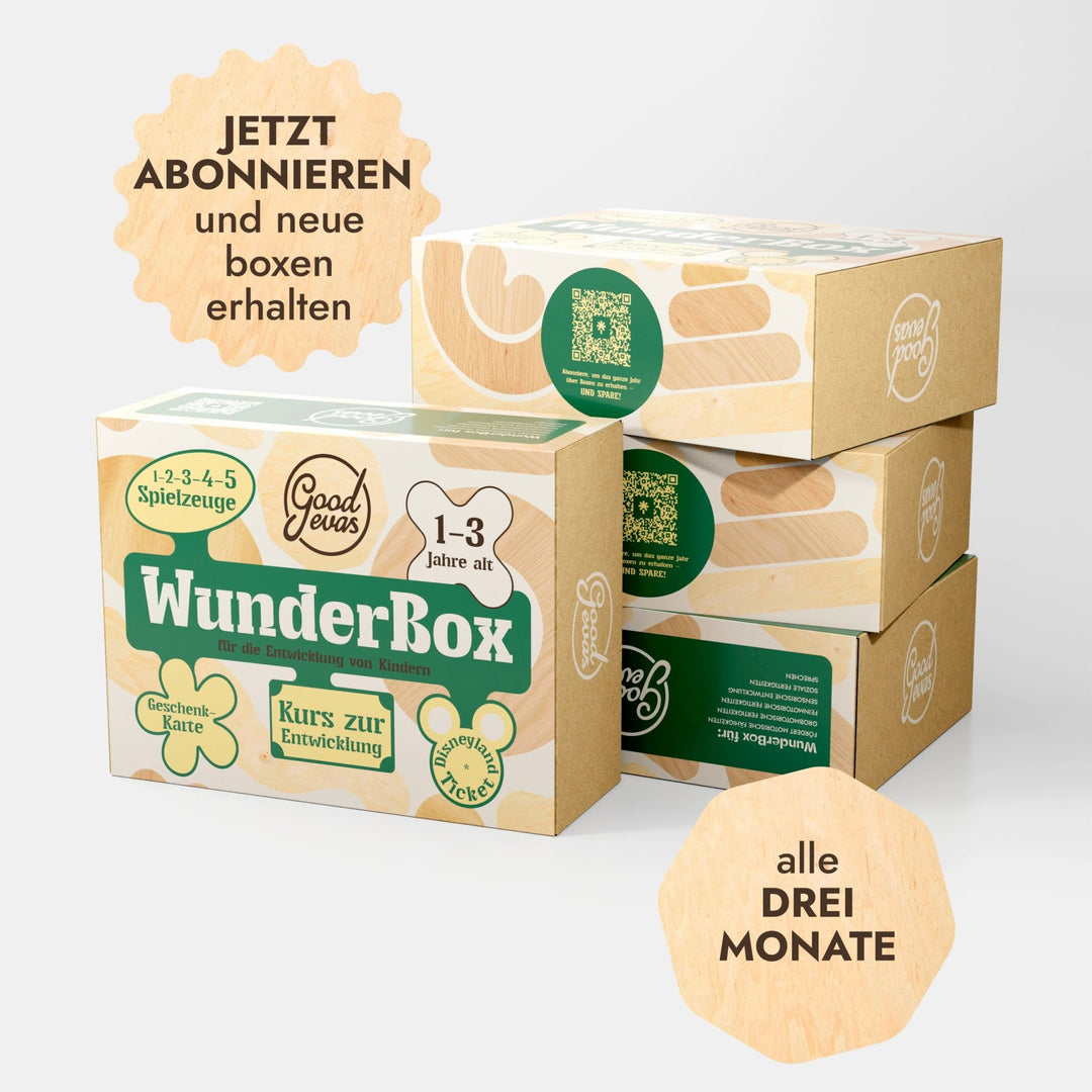 WunderBox 1 - 3 Jahre - Entwicklungsboxen für die Kleinsten - Goodevas Deutschland