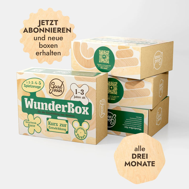 WunderBox 1 - 3 Jahre - Entwicklungsboxen für die Kleinsten - Goodevas Deutschland