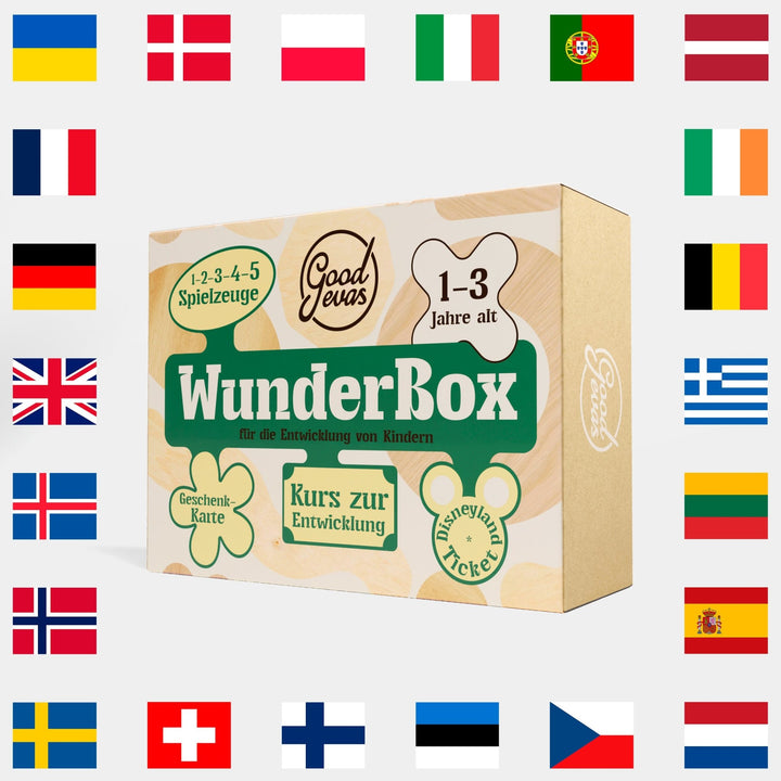 WunderBox 1 - 3 Jahre - Entwicklungsboxen für die Kleinsten - Goodevas Deutschland